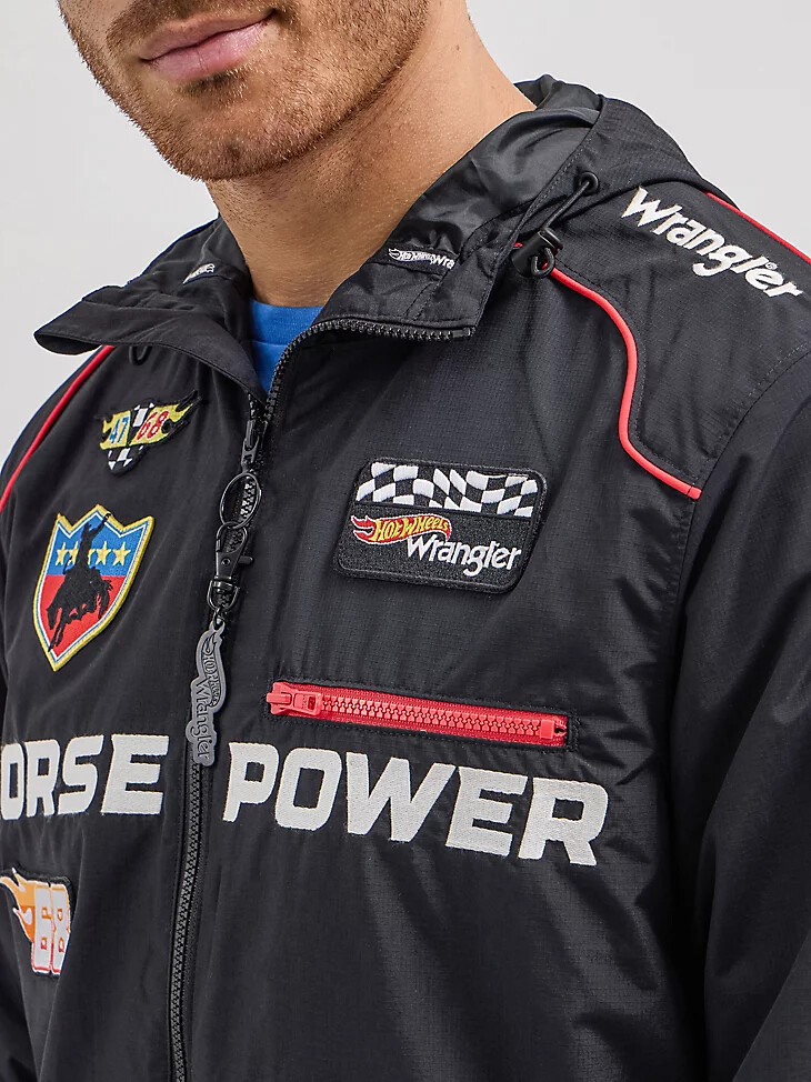 wrangler x hot wheels herren-anorakjacke schwarz