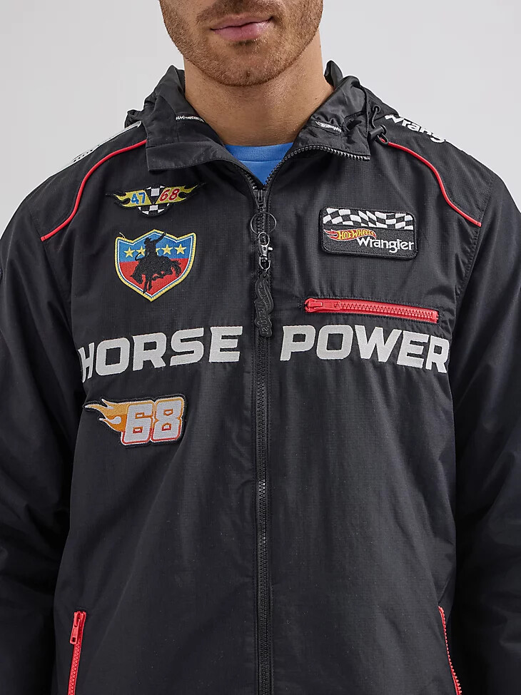 wrangler x hot wheels herren-anorakjacke schwarz