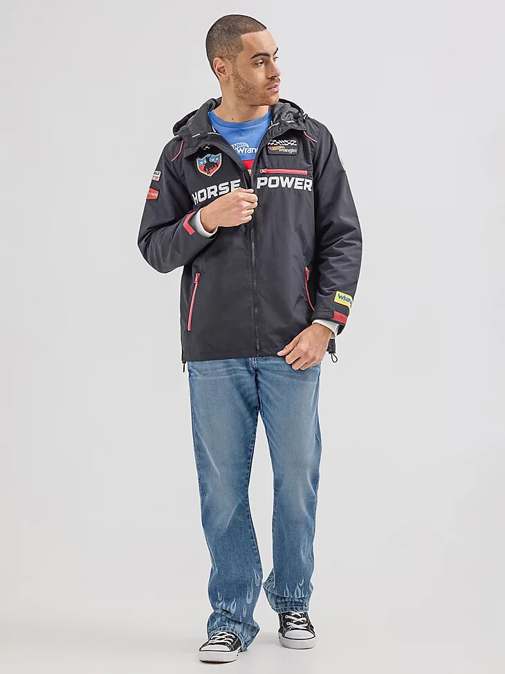 wrangler x hot wheels herren-anorakjacke schwarz