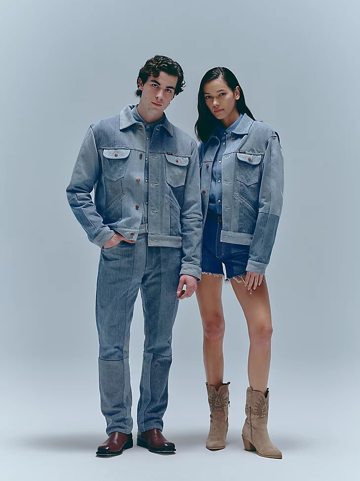wrangler x beyond retro icons jacke hell gewaschen