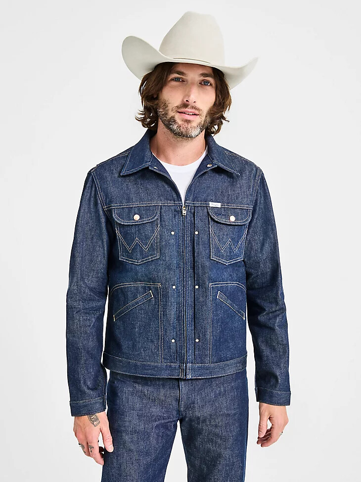 cone denim herrenjacke white oak selvedge raw indigo