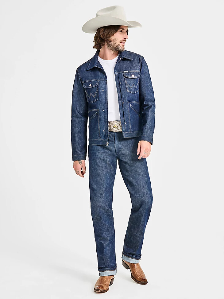 cone denim herrenjacke white oak selvedge raw indigo