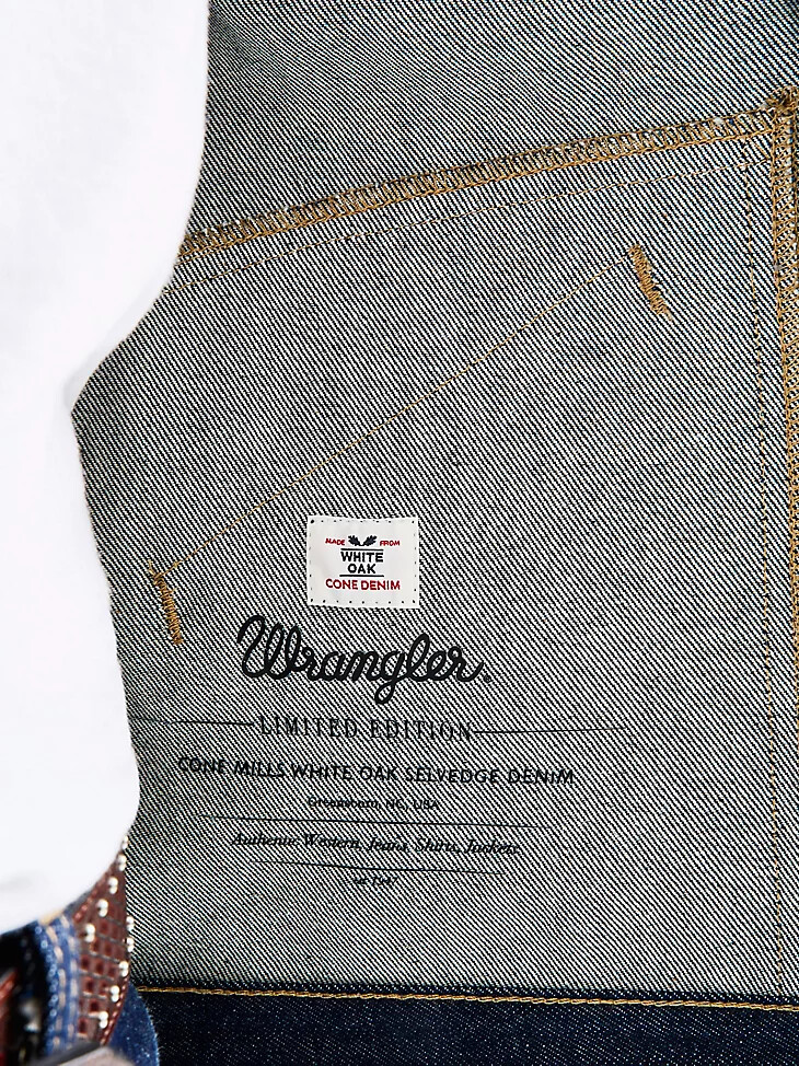 cone denim herrenjacke white oak selvedge raw indigo