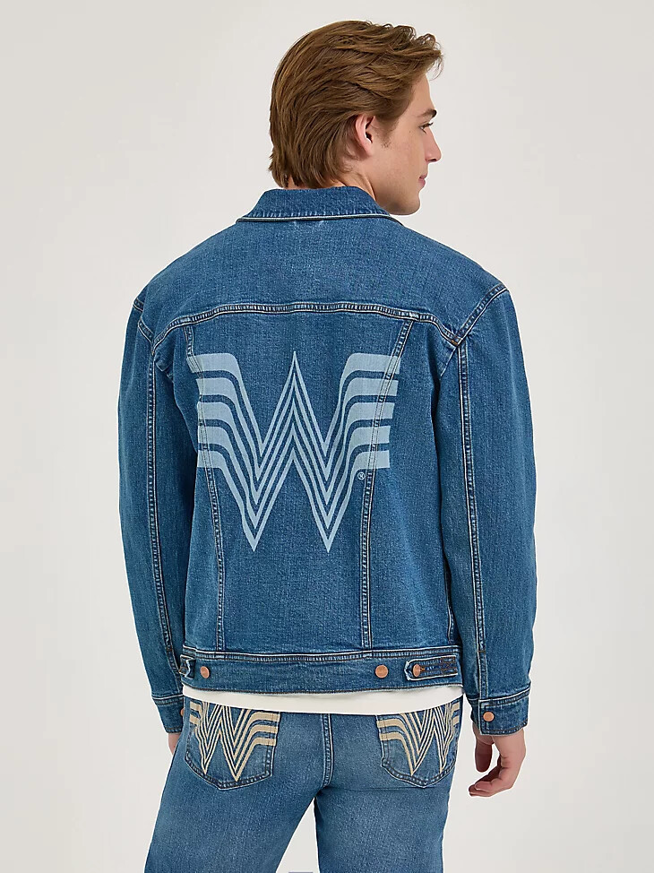 wrangler x whataburger laser denimjacke rodeo dust fade