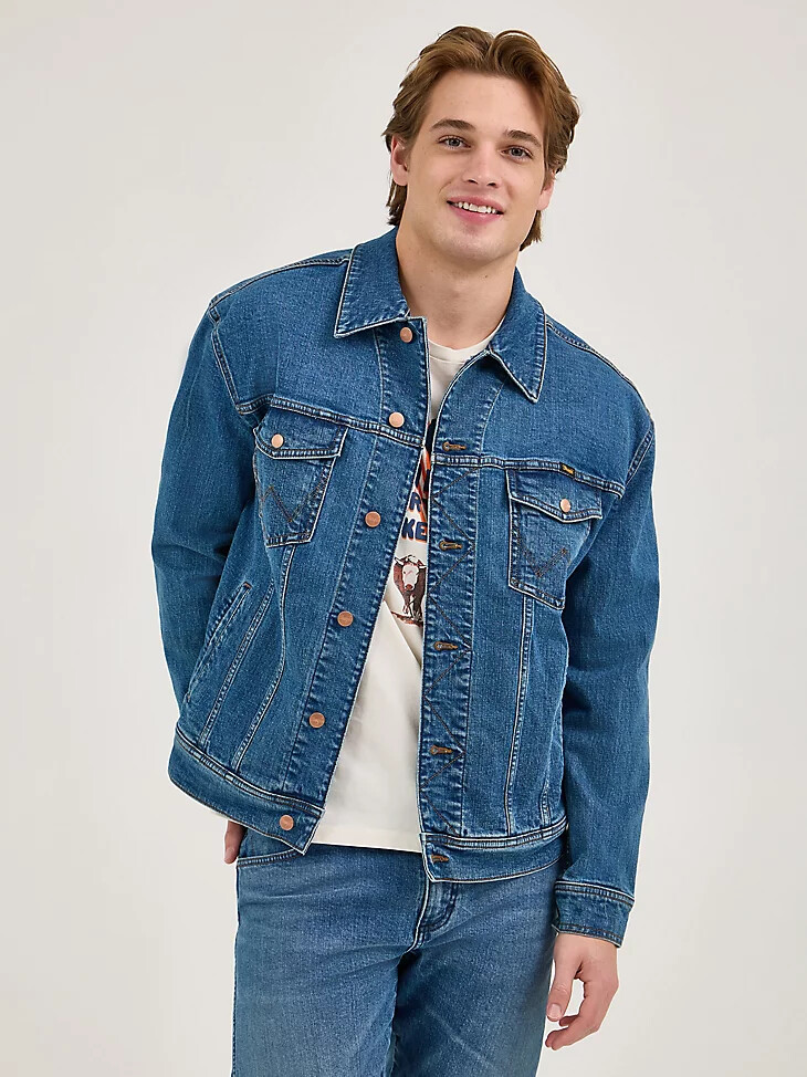 wrangler x whataburger laser denimjacke rodeo dust fade