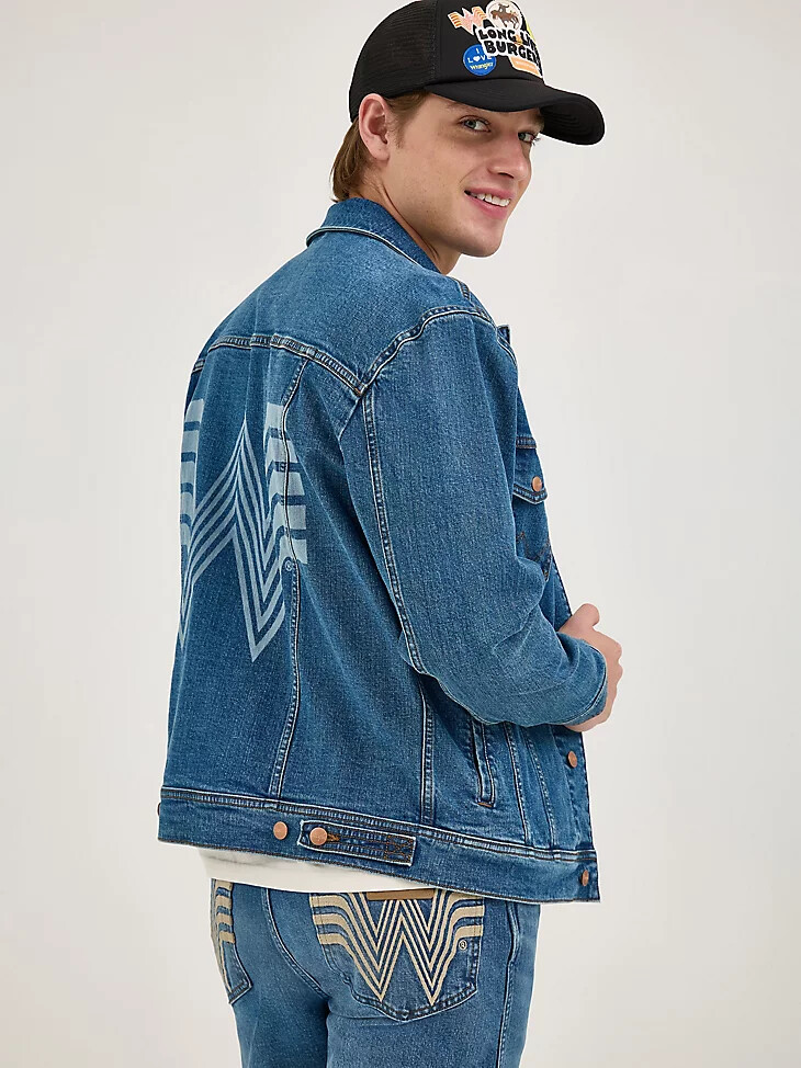 wrangler x whataburger laser denimjacke rodeo dust fade