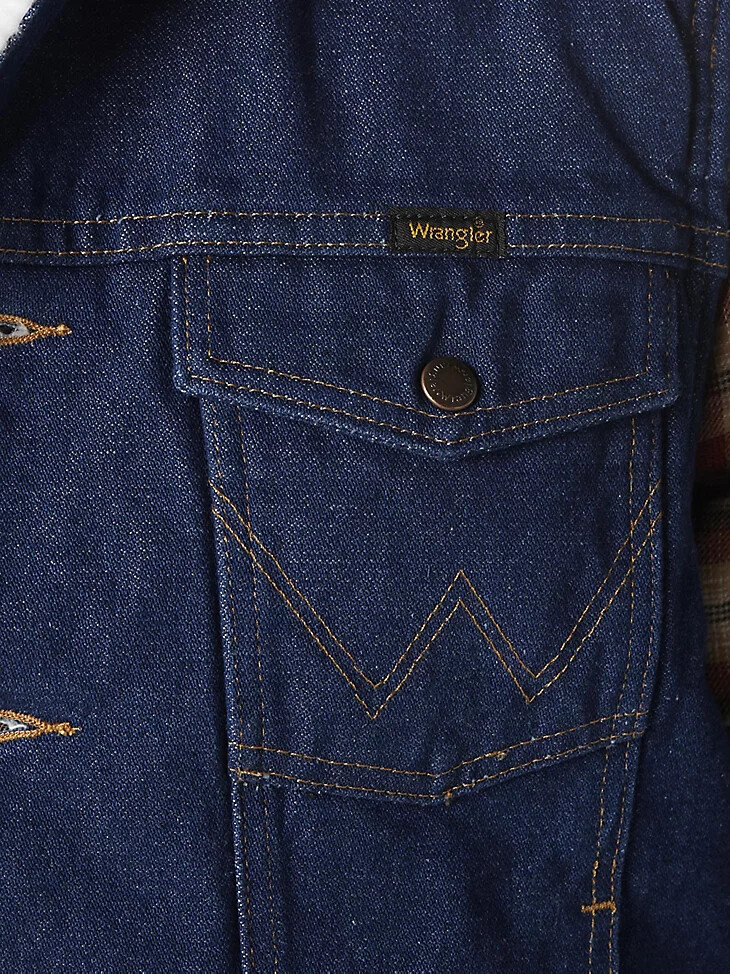wrangler sherpa-gefütterte jeansweste – vorgewaschen