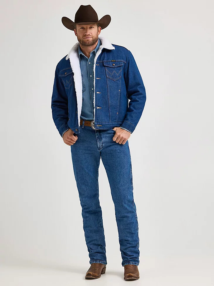 wrangler western sherpa-gefütterte jeansjacke