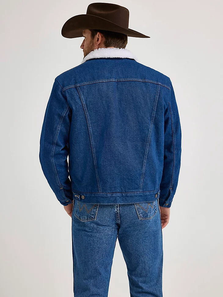 wrangler western sherpa-gefütterte jeansjacke