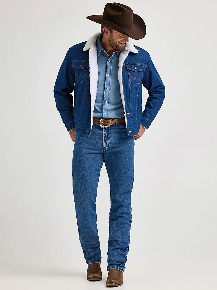 wrangler western sherpa-gefütterte jeansjacke