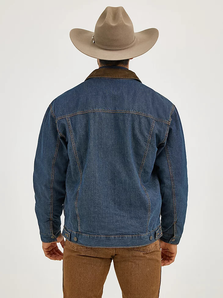 wrangler jeansjacke mit deckenfutter im rustikalen stil