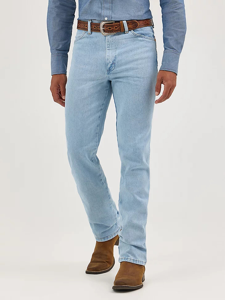 wrangler cowboy cut slim fit jeans bleach