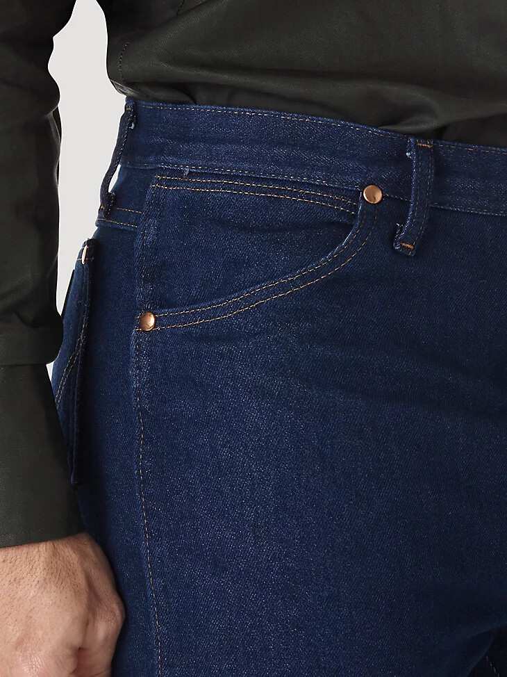 wrangler cowboy cut stretch slim fit jeans indigo stretch