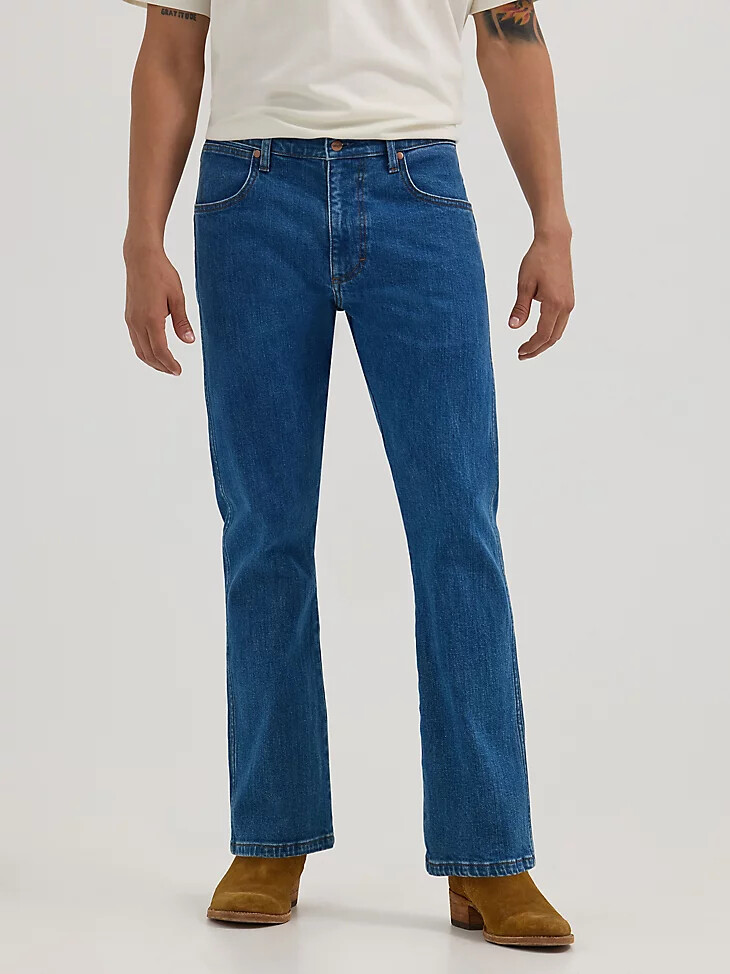 herren bootcut-jeans helle cowboy-waschung