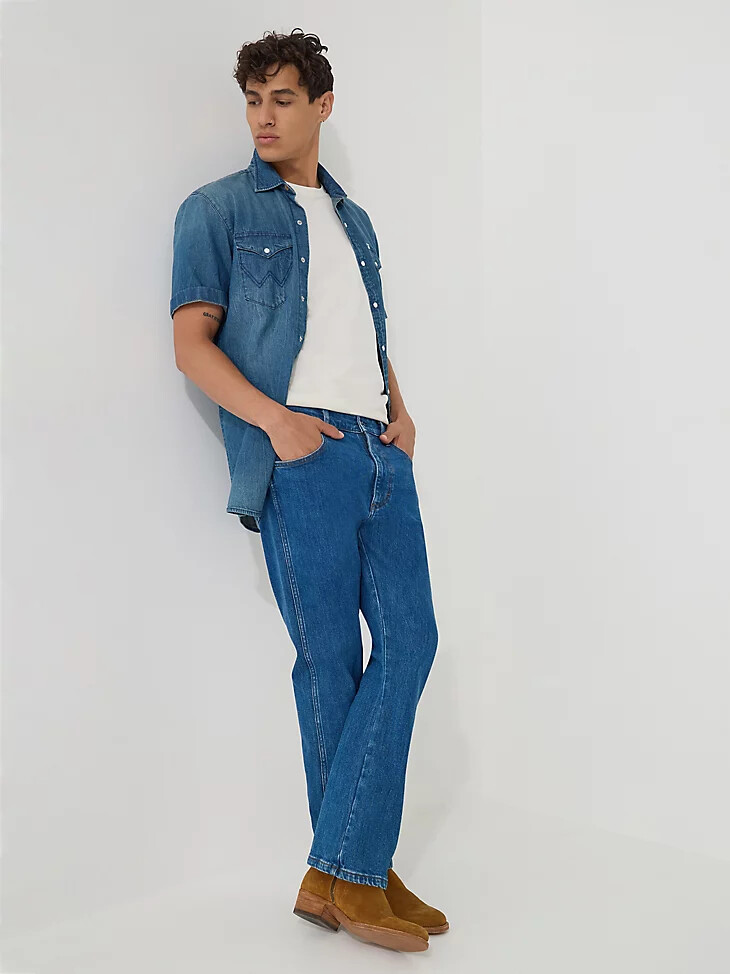 herren bootcut-jeans helle cowboy-waschung