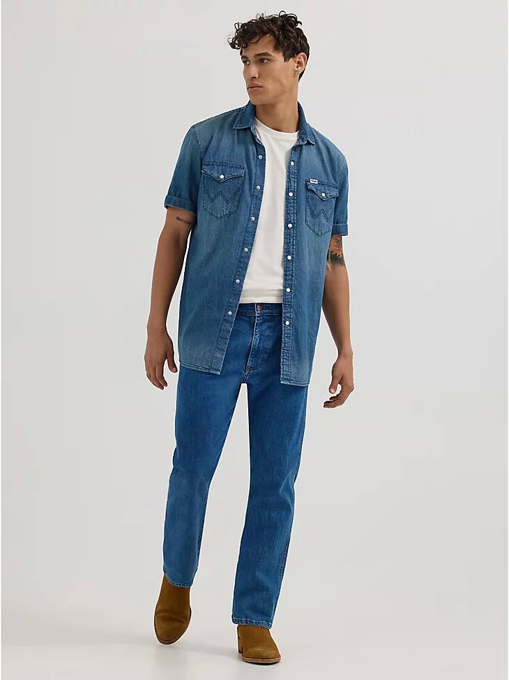 herren bootcut-jeans helle cowboy-waschung