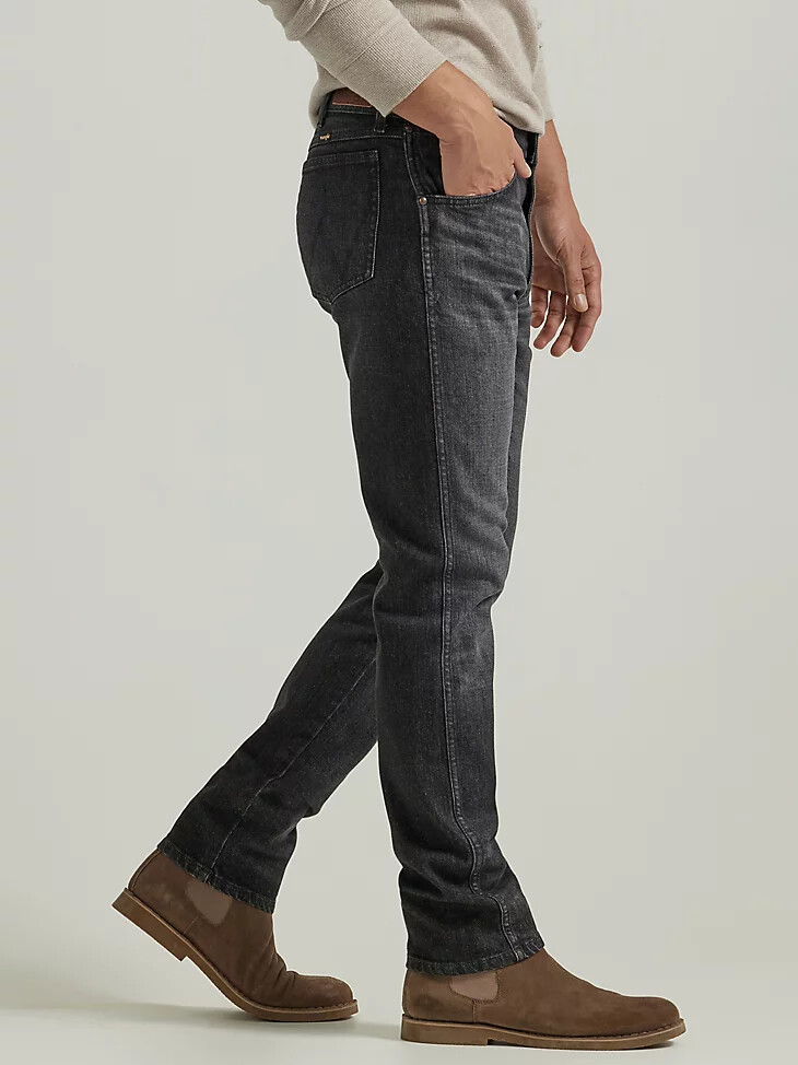 herrenjeans mit schmal zulaufendem schnitt graue waschung