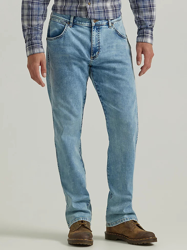 wrangler slim straight jeans für herren acid wash