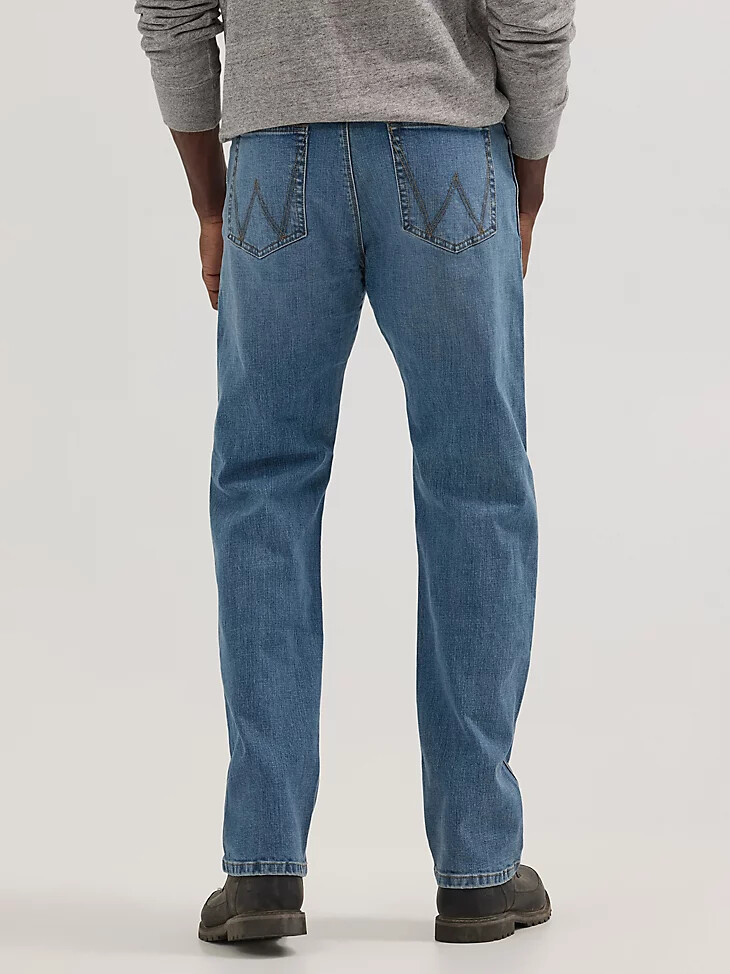 peak comfort herrenjeans mit normaler passform grasfarben