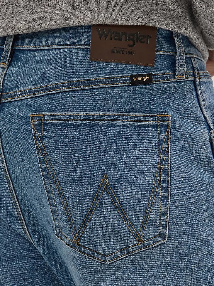 peak comfort herrenjeans mit normaler passform grasfarben