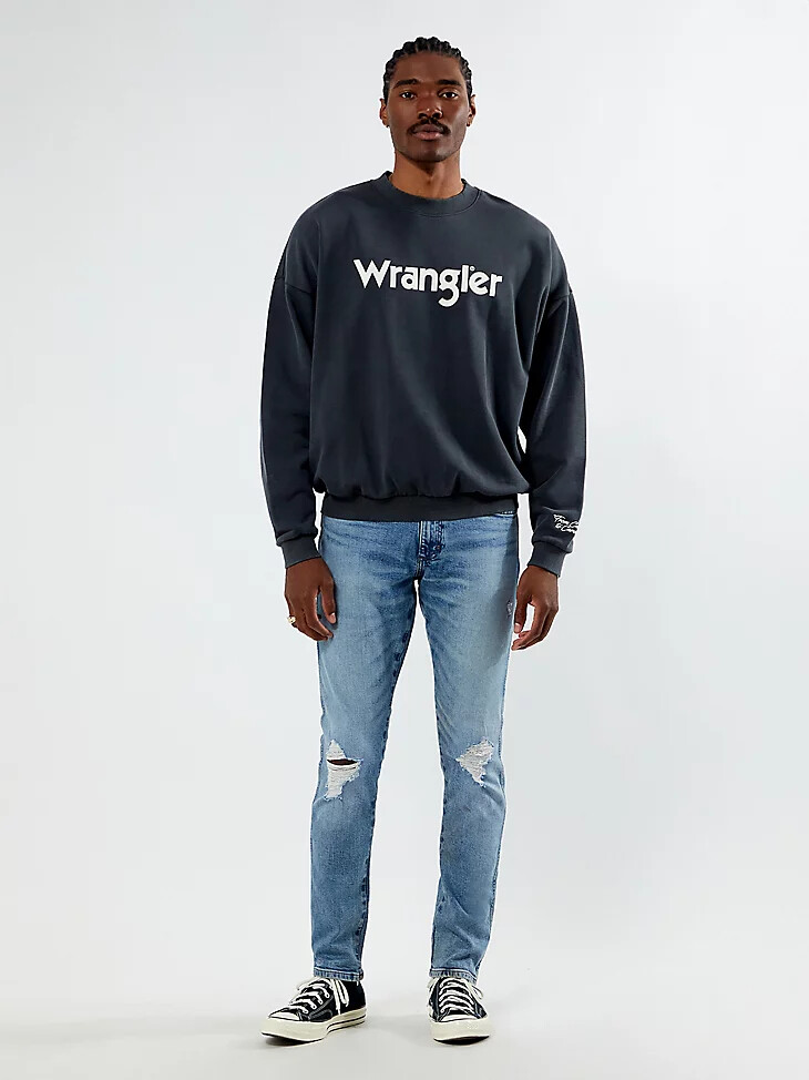 wrangler x pacsun herren slim straight jeans middlin