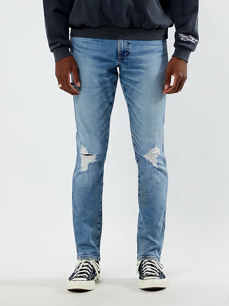 wrangler x pacsun herren slim straight jeans middlin