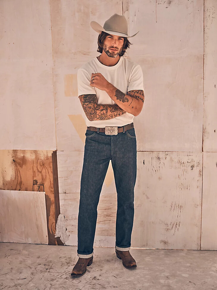 mens cone denim white oak selvedge jeans raw indigo