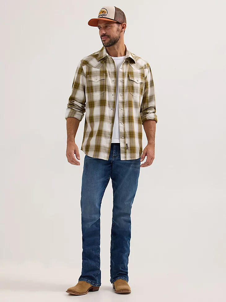 wrangler retro relaxed fit bootcut jeans für herren lewiston