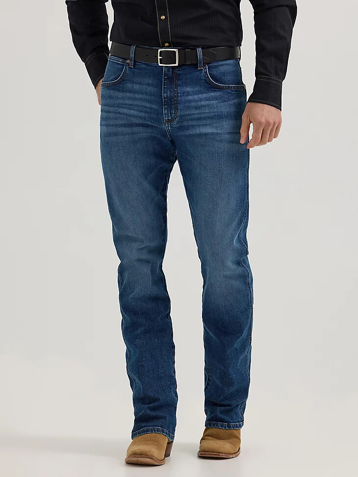wrangler retro relaxed fit bootcut jeans für herren lewiston