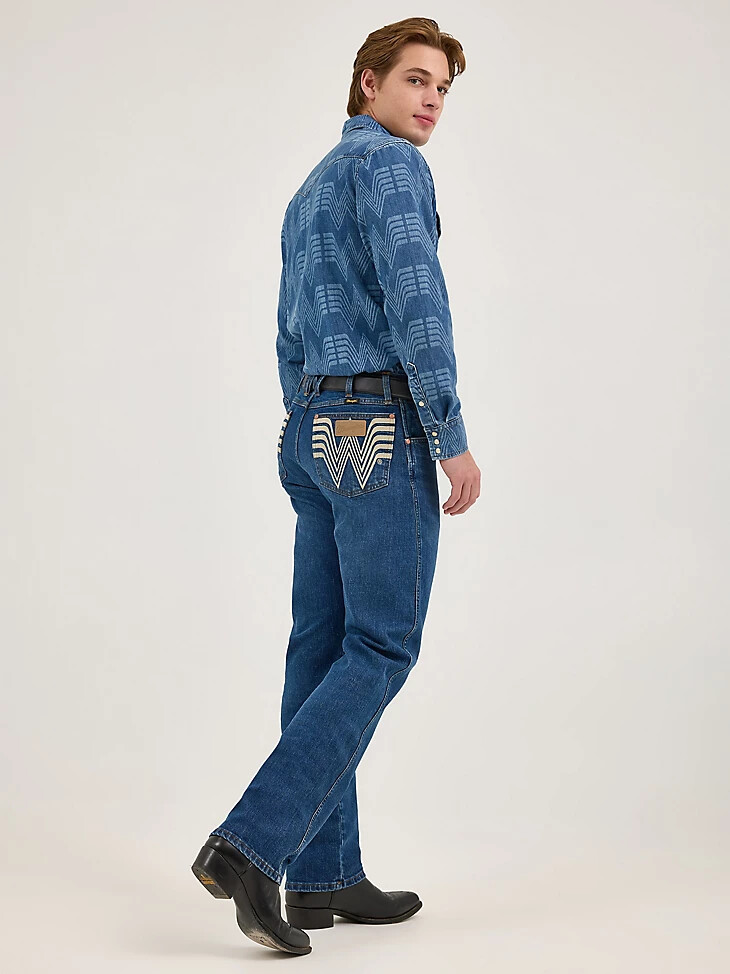 wrangler x whataburger slim straight leg retro jeans rodeo dust fade