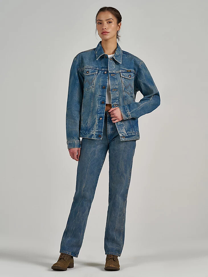 wrangler x the last of us cowboy cut jeans vorgewaschenes indigo