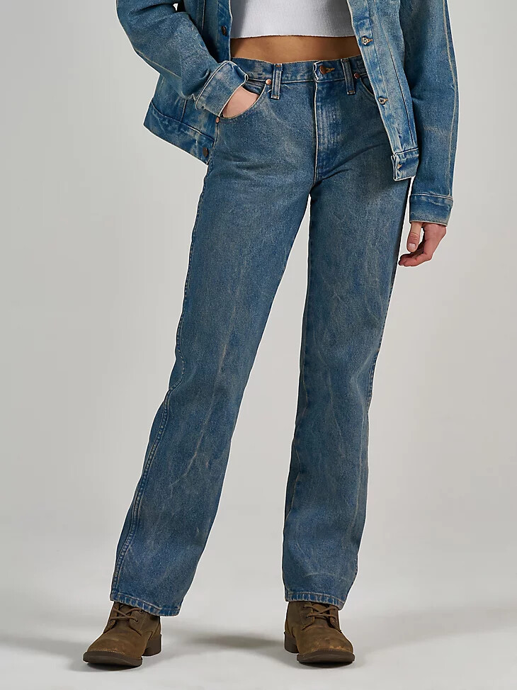 wrangler x the last of us cowboy cut jeans vorgewaschenes indigo