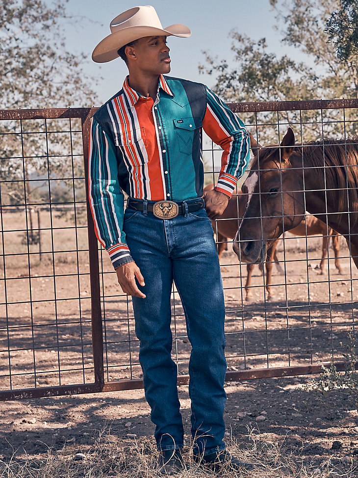 wrangler cowboy cut original fit active flex jeans stonewash