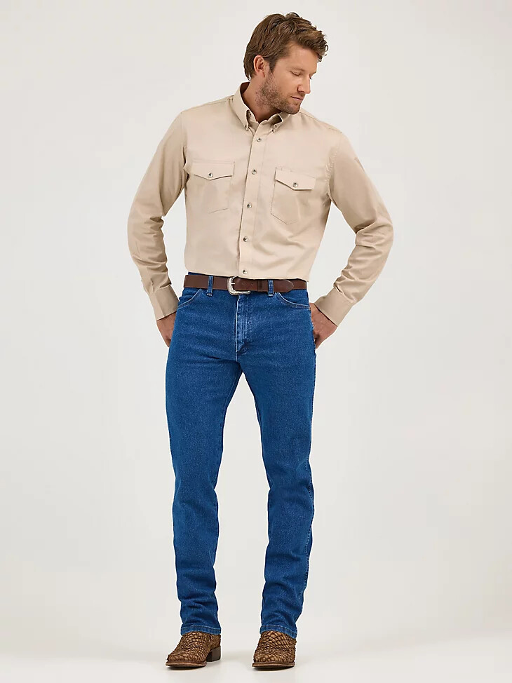 wrangler cowboy cut original fit active flex jeans stonewash