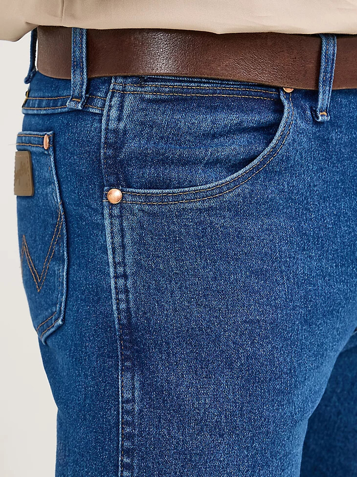 wrangler cowboy cut original fit active flex jeans stonewash