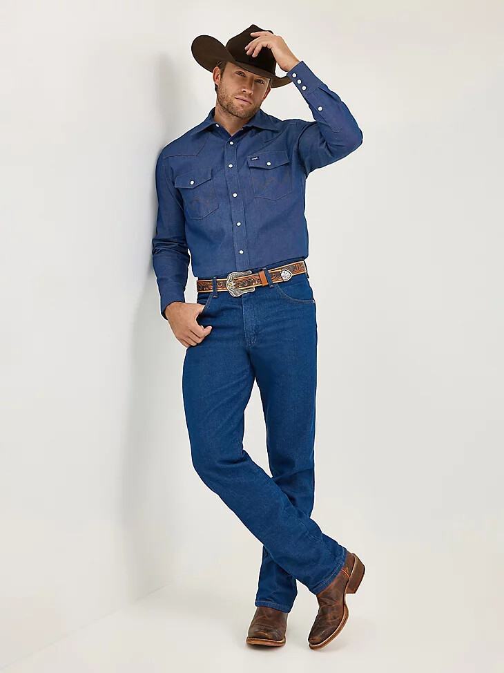 wrangler cowboy cut relaxed fit jeans vorgewaschenes indigo