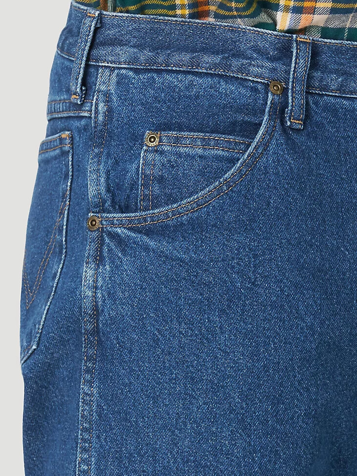 wrangler rugged wear fleecegefütterte jeans mit relaxed fit stonewash