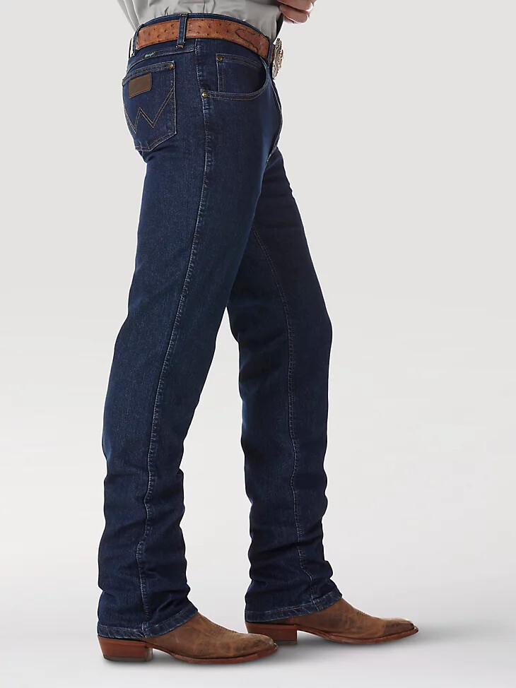 premium performance cowboy cut advanced comfort feuchtigkeitsableitende slim fit jeans midnight rinse