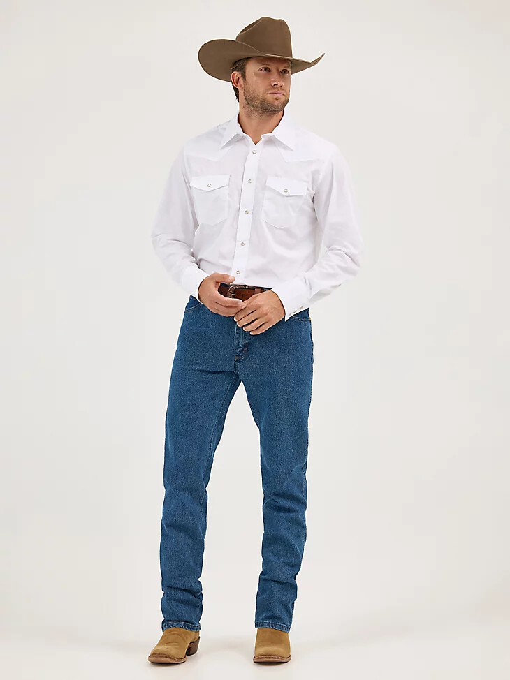premium performance cowboy cut advanced comfort feuchtigkeitsableitende regular fit jeans vintage stone