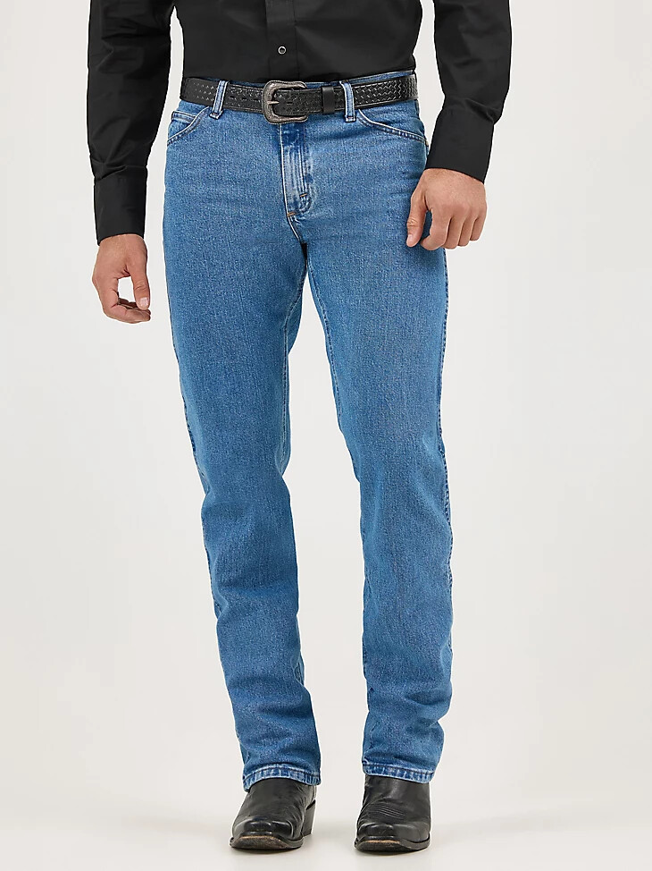 premium performance cowboy cut regular fit jeans stonewash