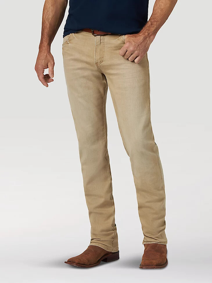 wrangler retro premium slim fit straight leg jeans für herren hellbraun