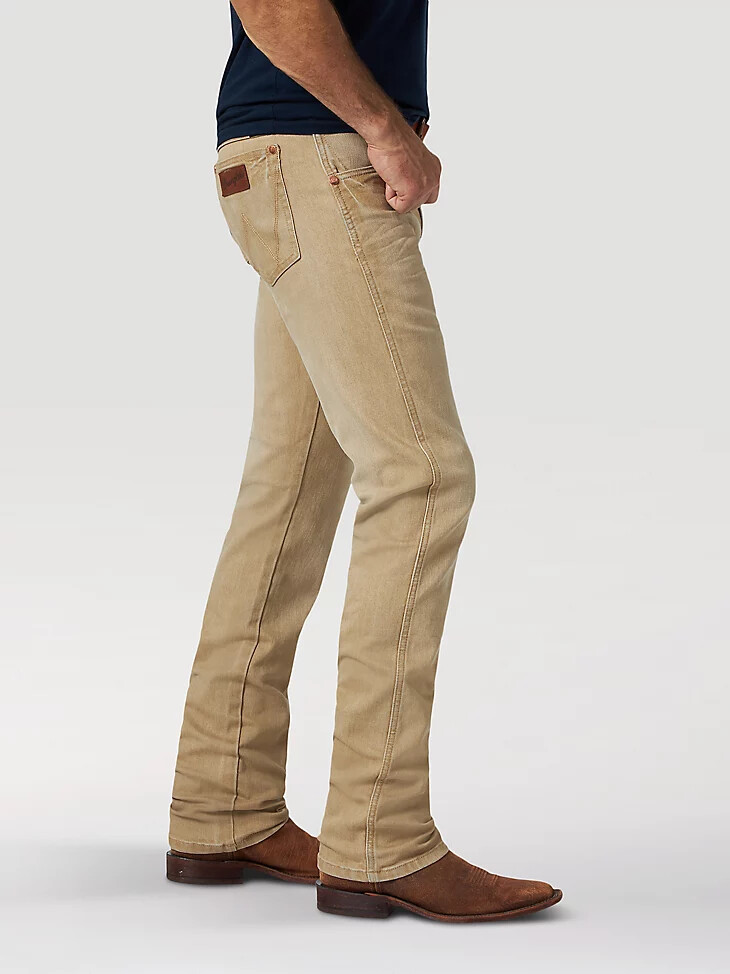wrangler retro premium slim fit straight leg jeans für herren hellbraun