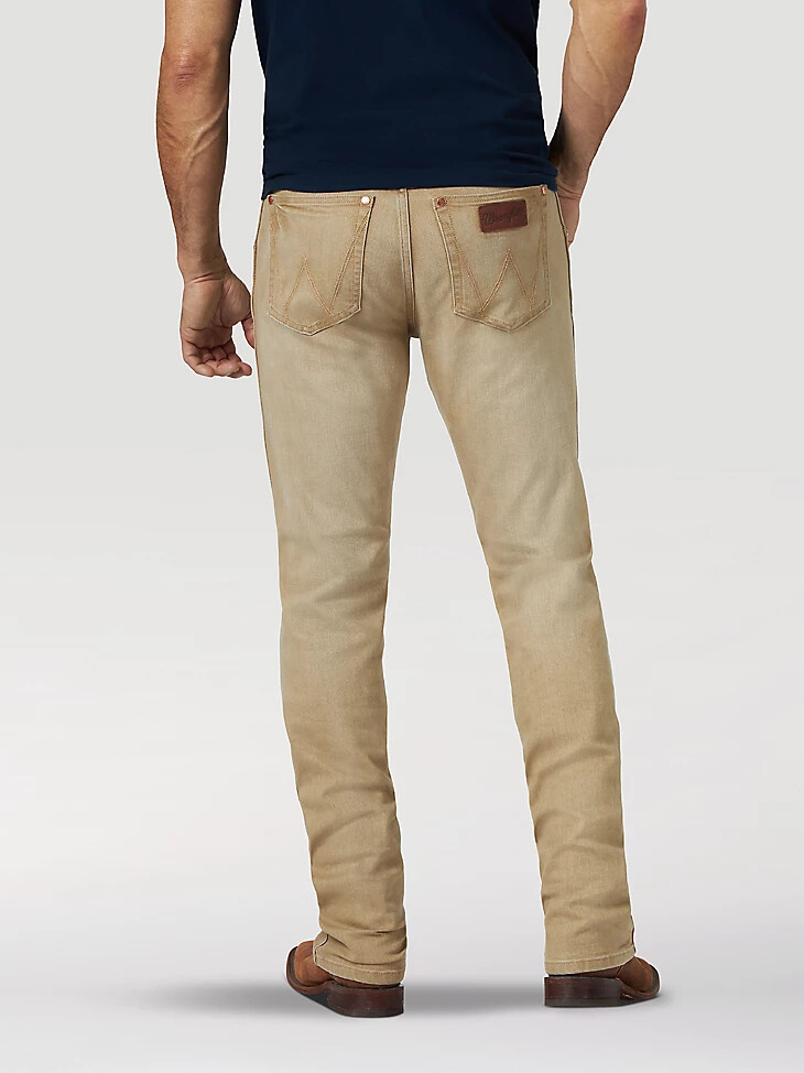 wrangler retro premium slim fit straight leg jeans für herren hellbraun