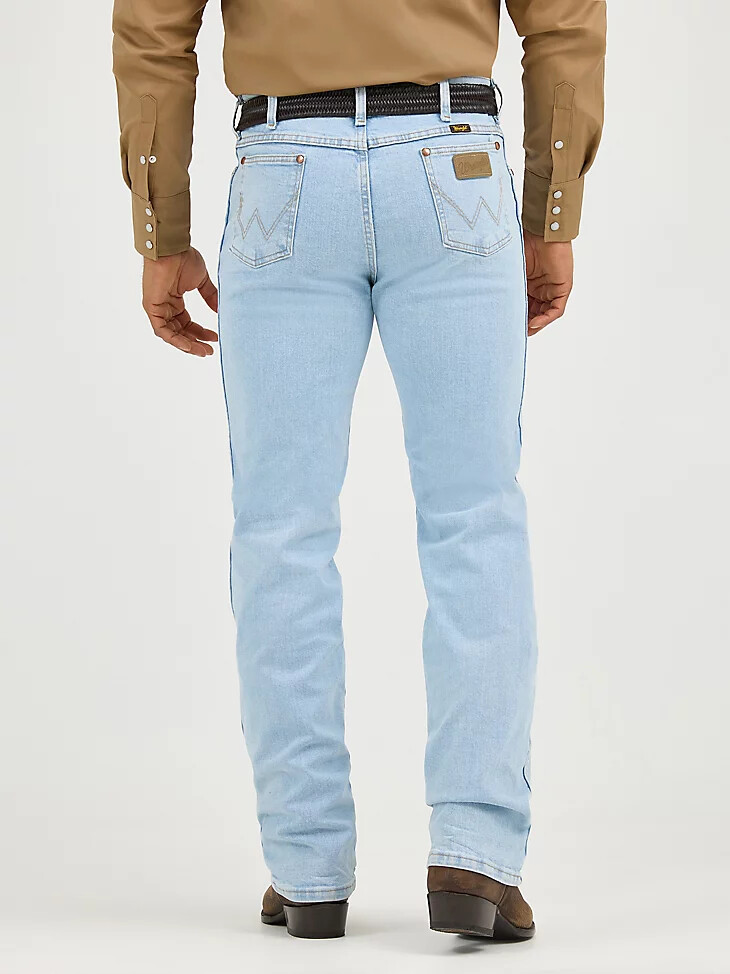 wrangler cowboy cut slim fit active flex jeans bleach