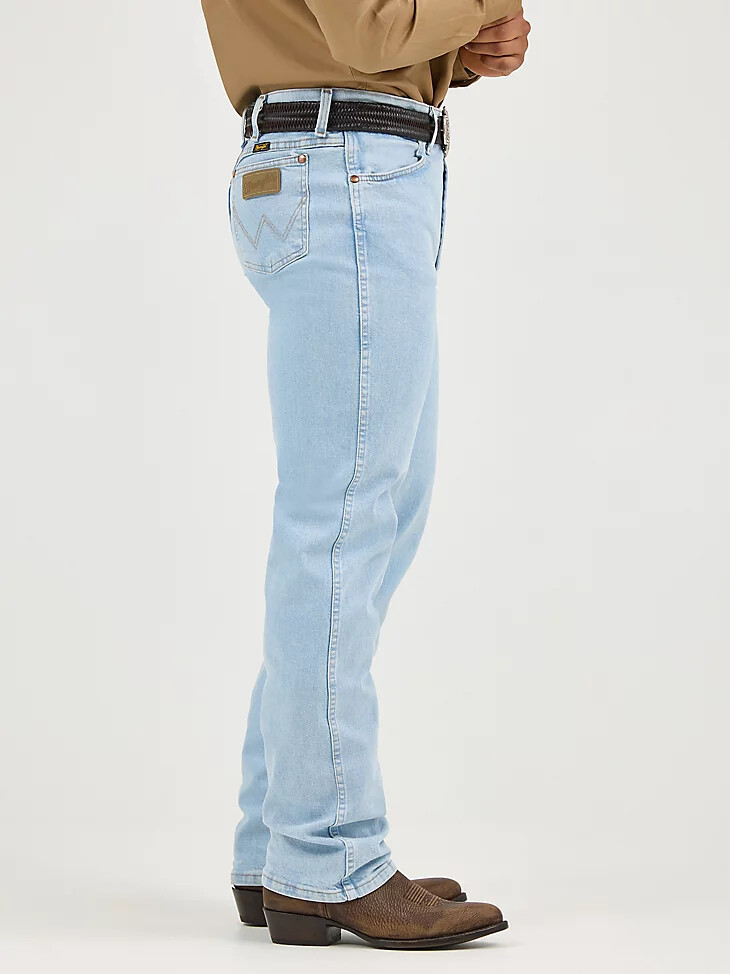 wrangler cowboy cut slim fit active flex jeans bleach
