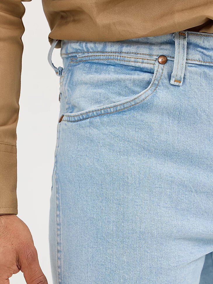 wrangler cowboy cut slim fit active flex jeans bleach