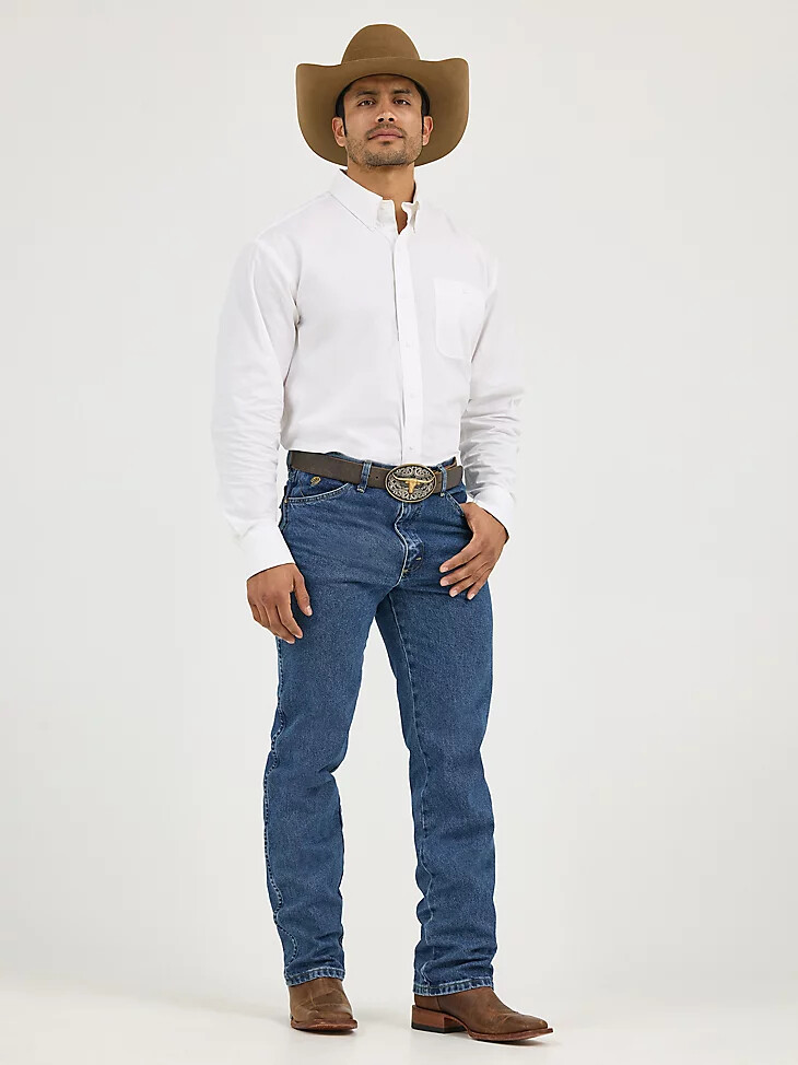 george strait cowboy cut slim fit jeans schwerer stone denim