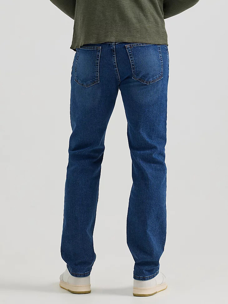 wrangler five star premium denim flex für komfort reguläre passform jeans dunkle stonewash-waschung