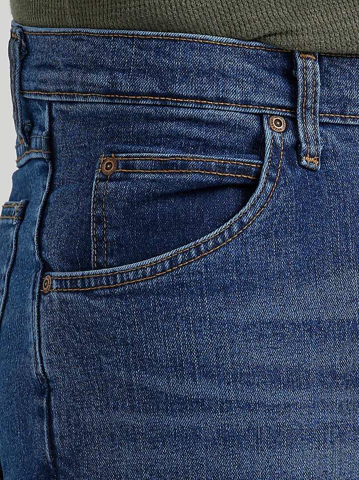 wrangler five star premium denim flex für komfort reguläre passform jeans dunkle stonewash-waschung
