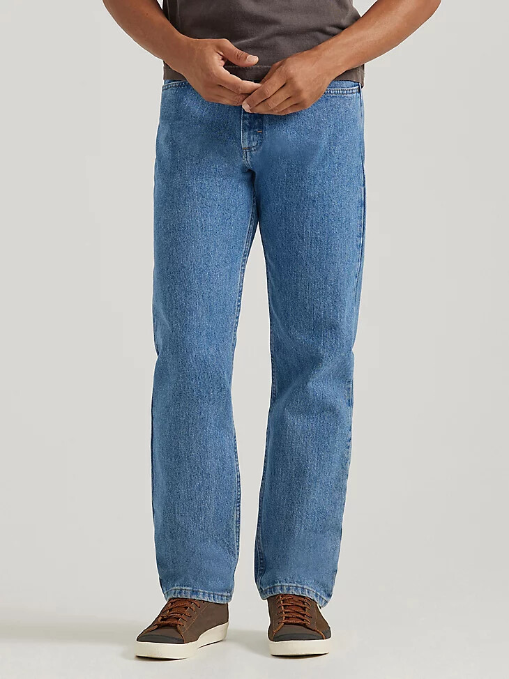 wrangler five star premium denim relaxed fit jeans stone bleach